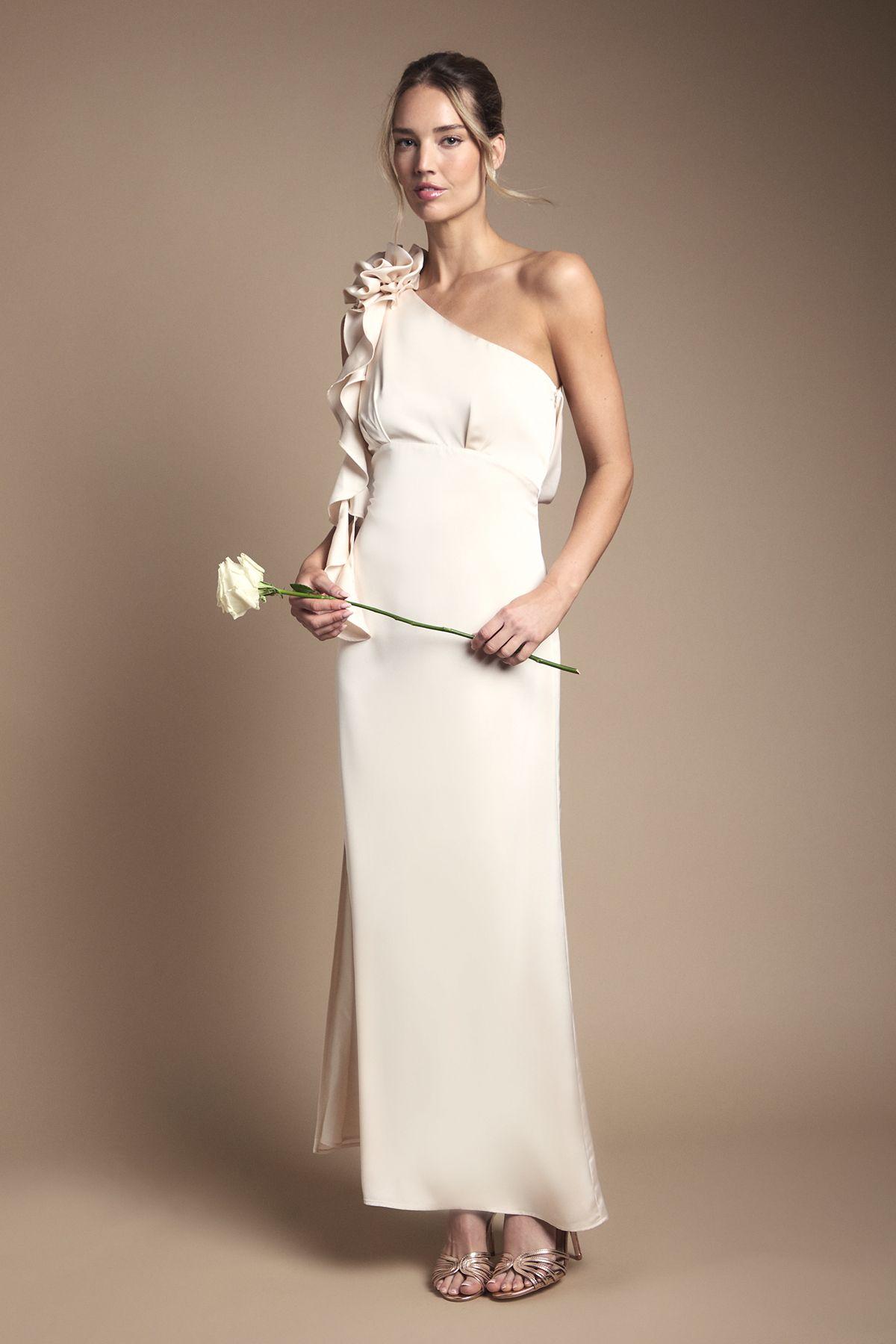 Corsage One Shoulder Maxi Bridesmaid Dress by OASIS