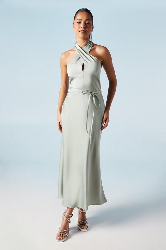 Cross Front Halterneck Bridesmaid Dress by OASIS