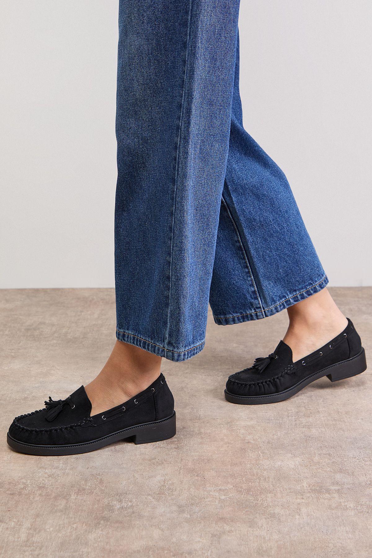 Estella Faux Suede Boat Shoe Loafers by OASIS