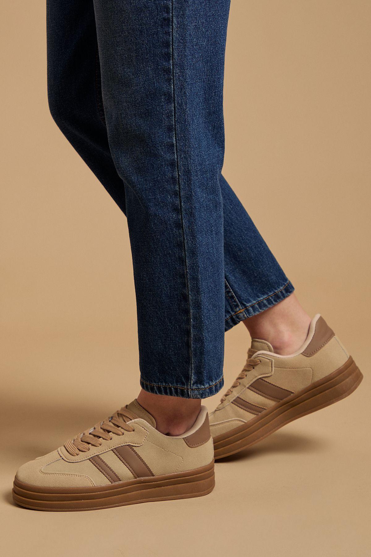 Isla Faux Suede Lace Up Platform Trainers by OASIS