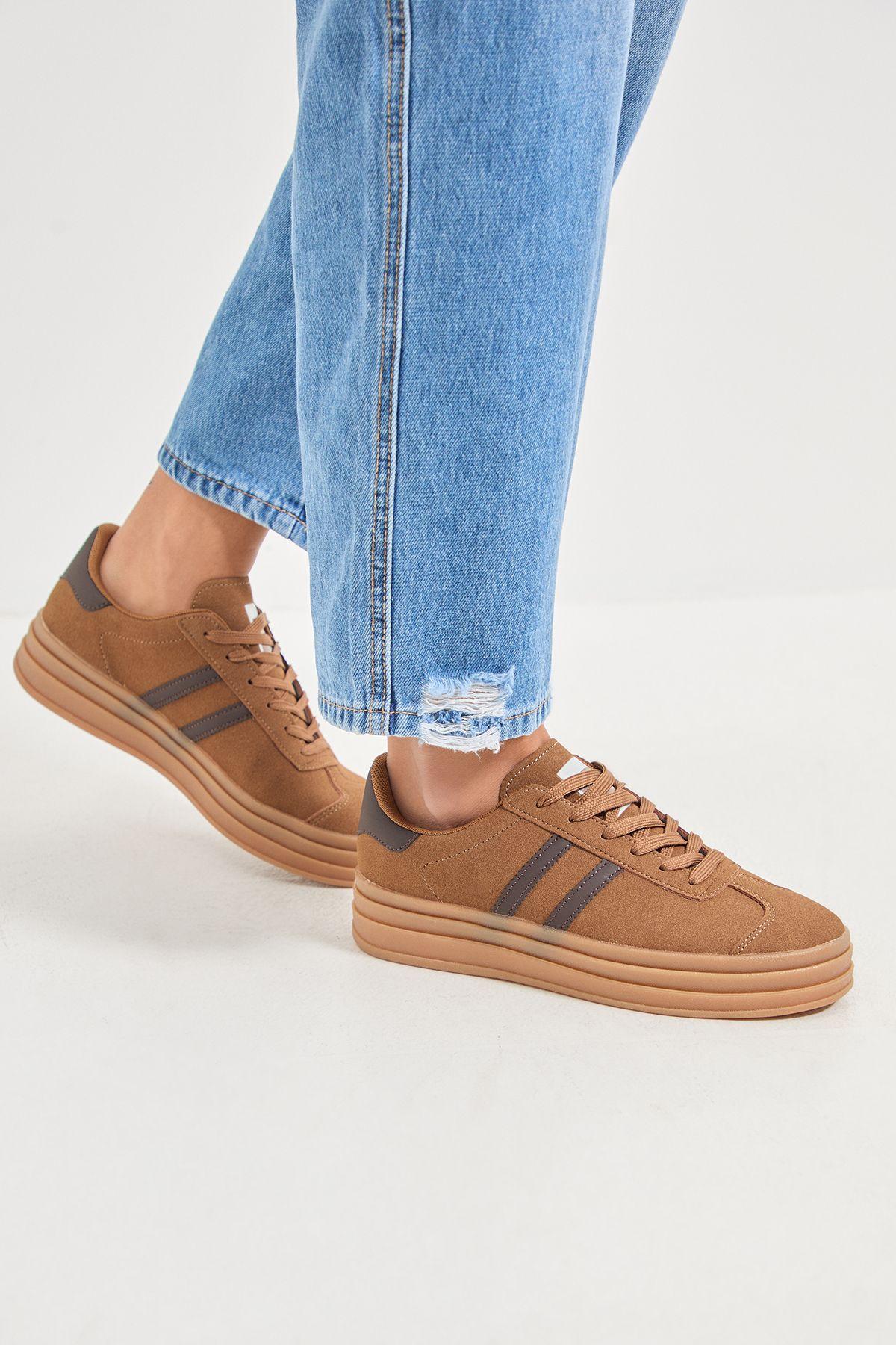 Isla Faux Suede Lace Up Platform Trainers by OASIS