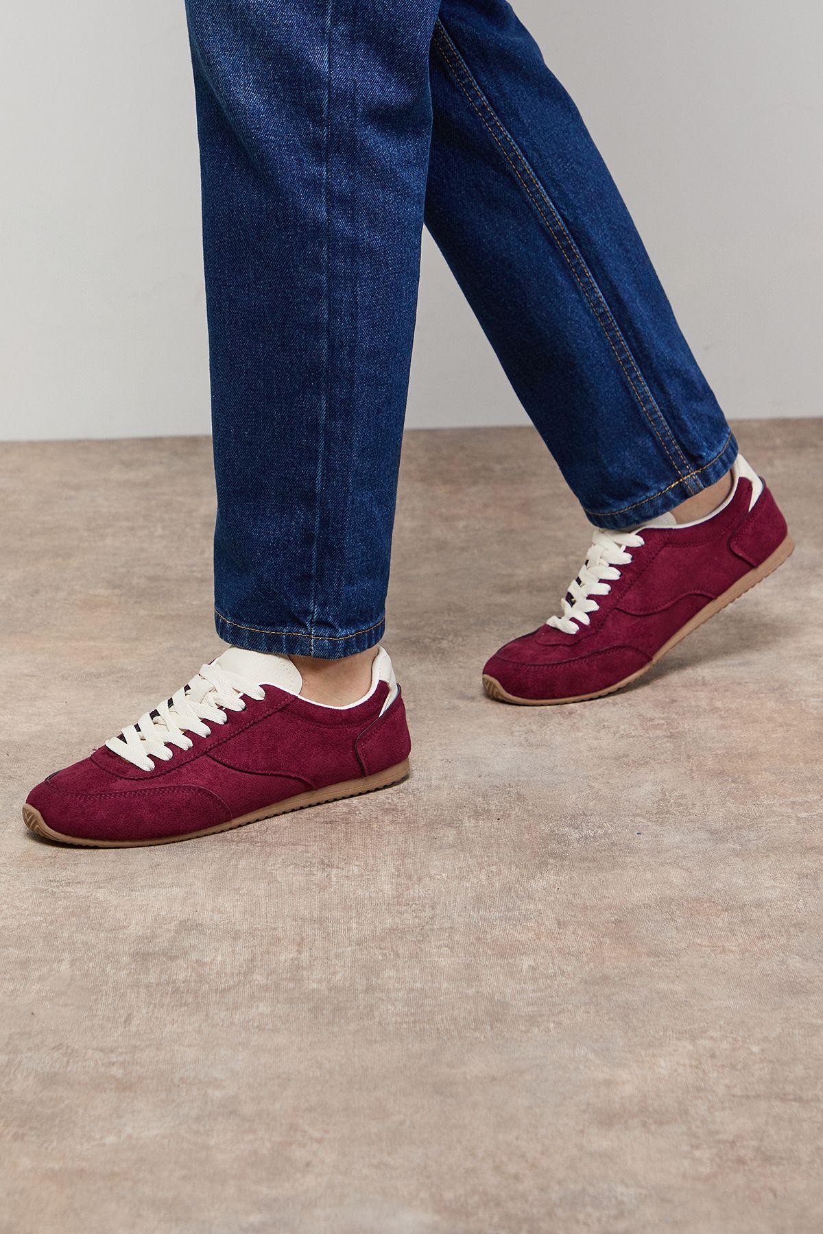 Jenny Faux Suede Lace Up Trainers by OASIS