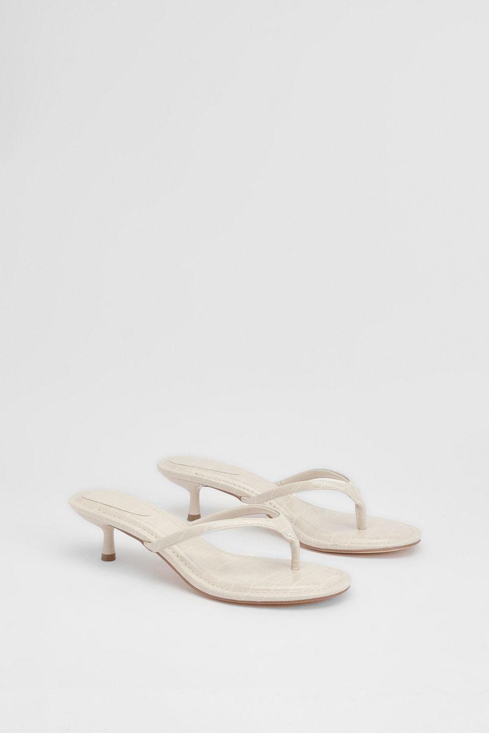 Julia Faux Croc Toepost Kitten Heel Sandals by OASIS