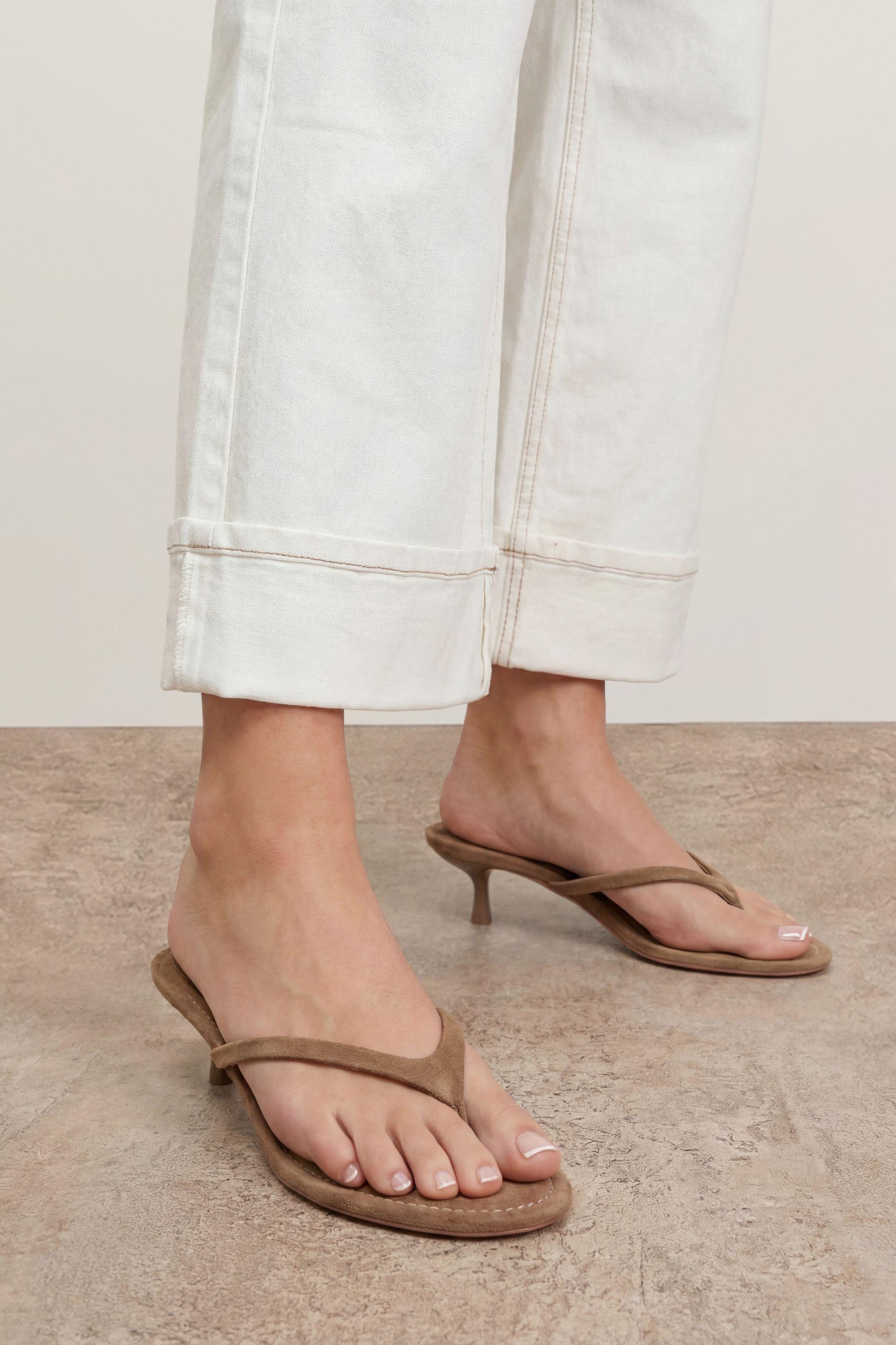 Julia Faux Suede Toepost Kitten Heel Sandals by OASIS