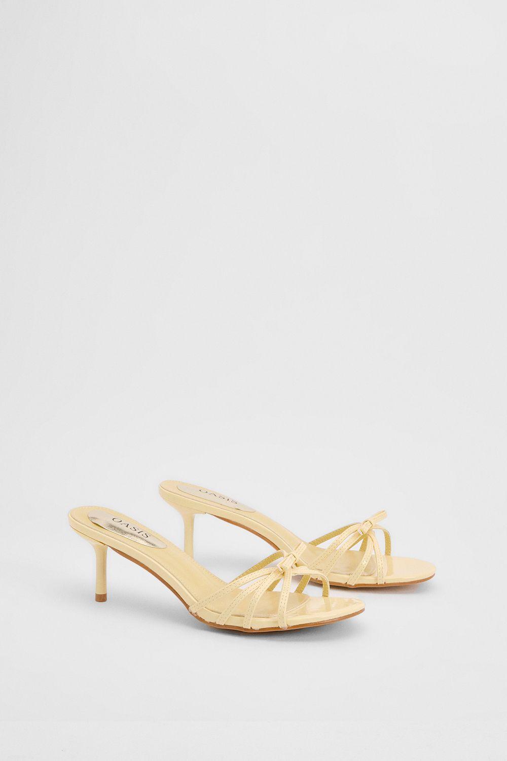 Karla Faux Leather Bow Detail Medium Stiletto Heel Mules by OASIS