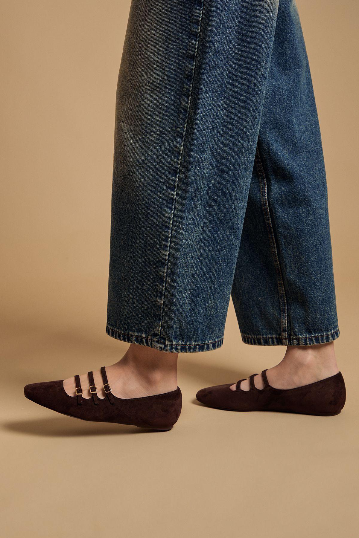 Madalena Faux Suede Multi MaryJane Ballet Pumps by OASIS