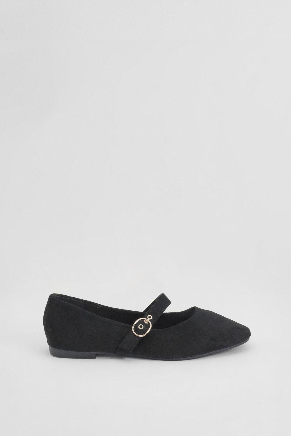 Matilda Faux Suede Mary-Jane Soft Ballet Pumps by OASIS