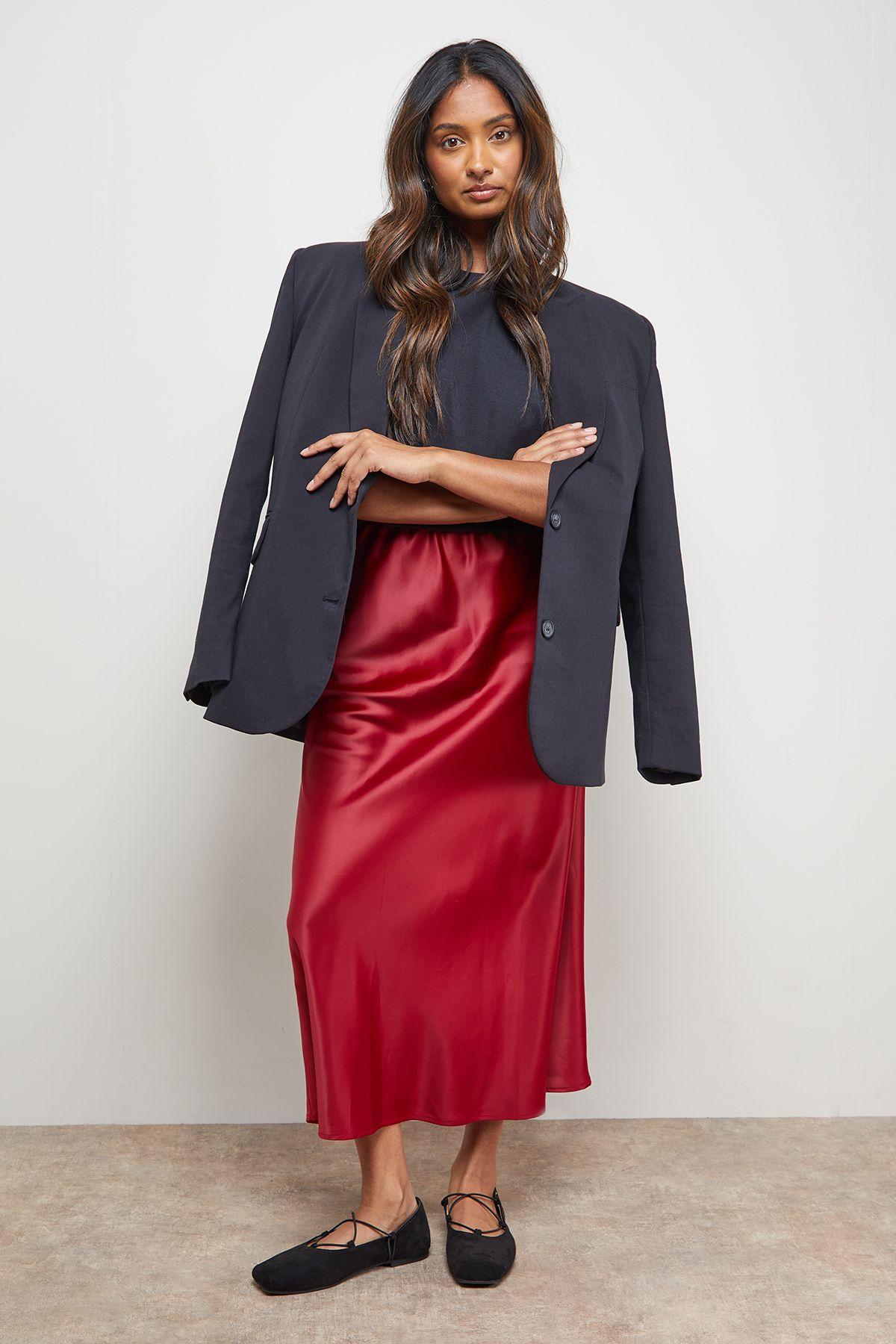 Midi Slip Skirt by OASIS