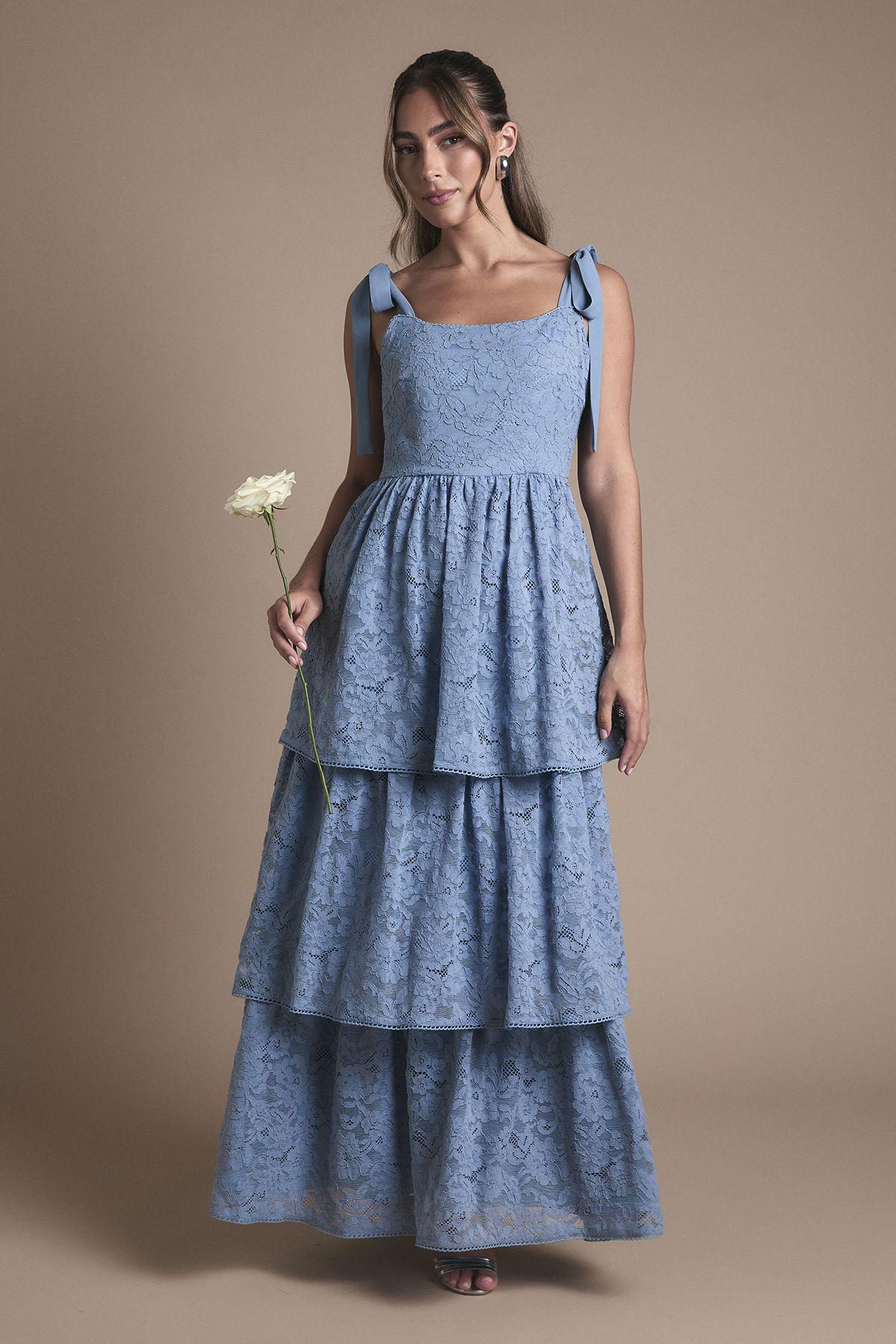 Oasis Lace Tiered Maxi Bridesmaid Dress by OASIS
