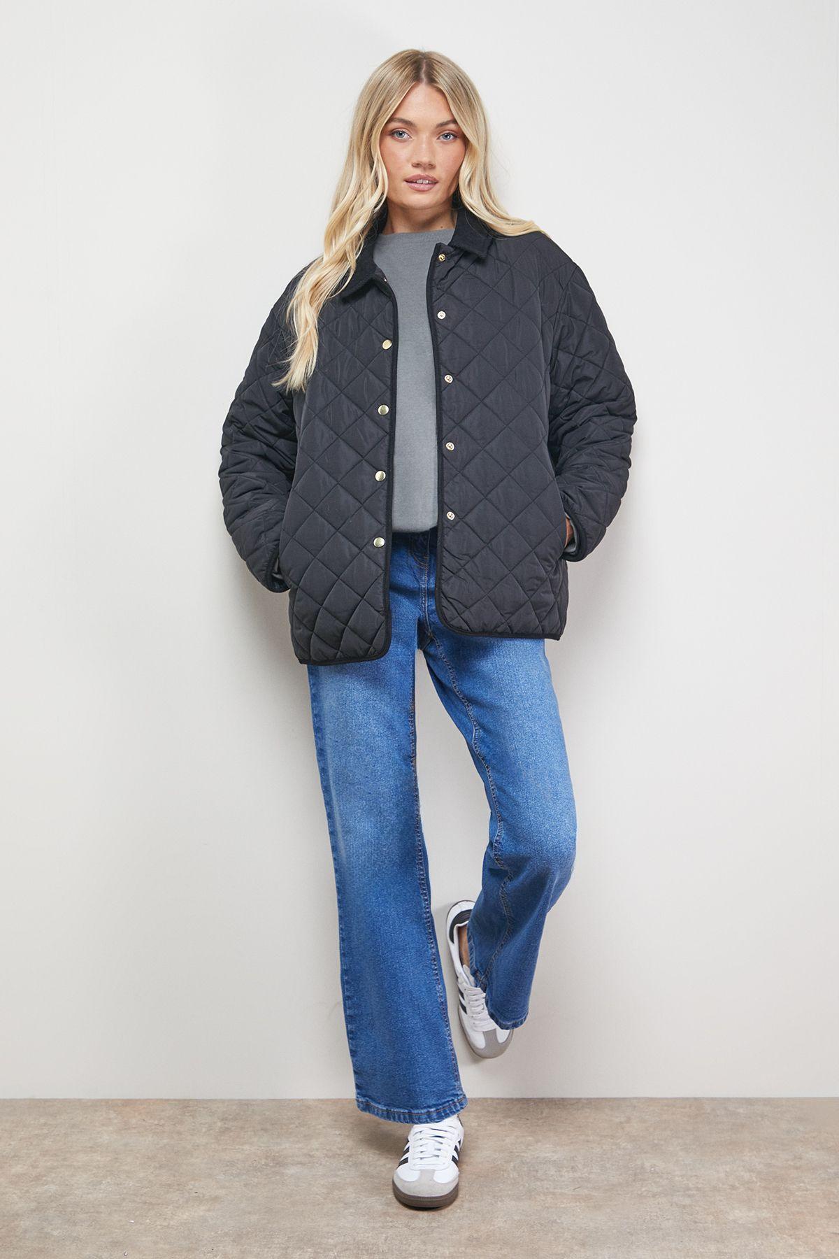 Padded Cord Collar Jacket by OASIS
