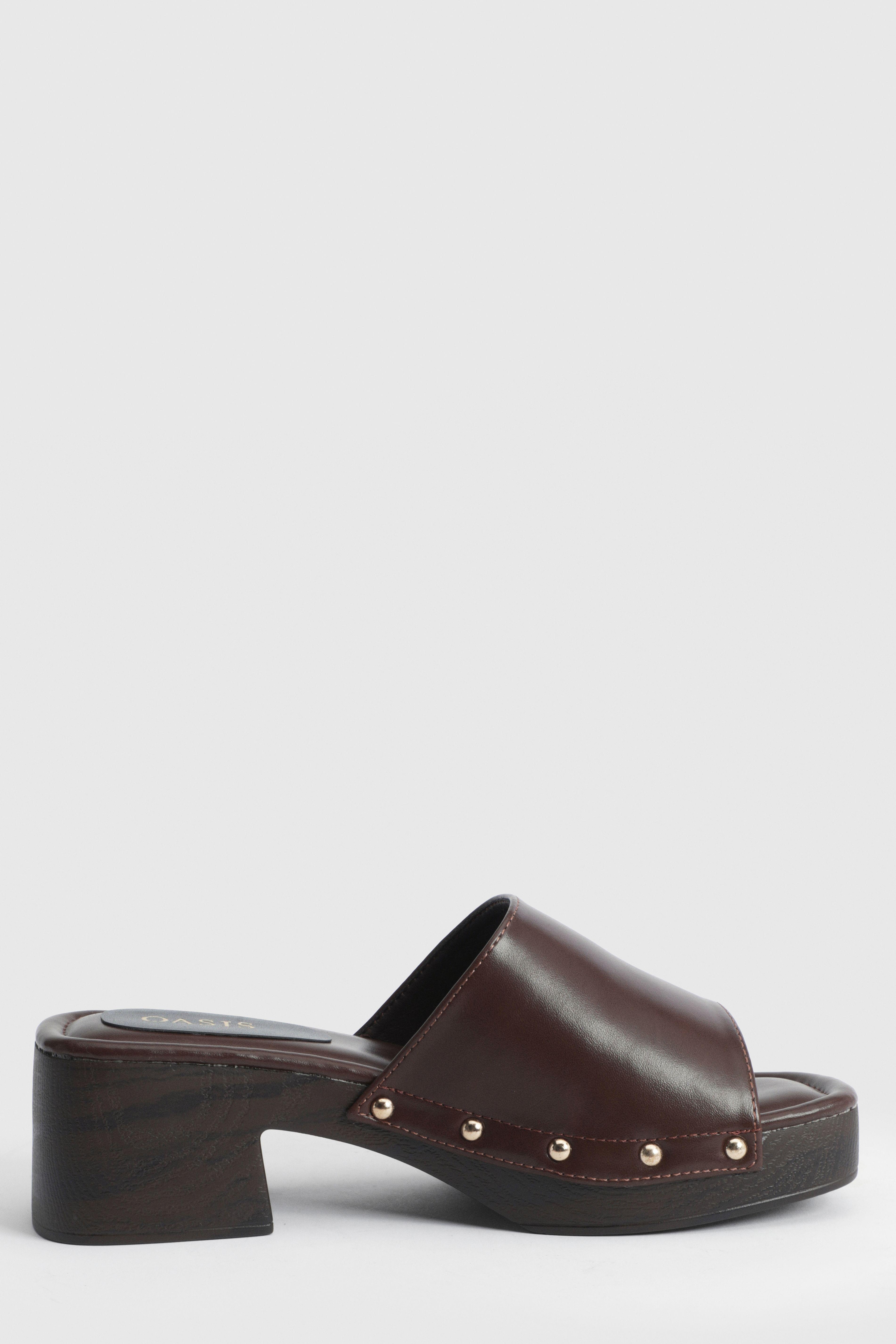 Peggy Faux Leather Clog Mules by OASIS