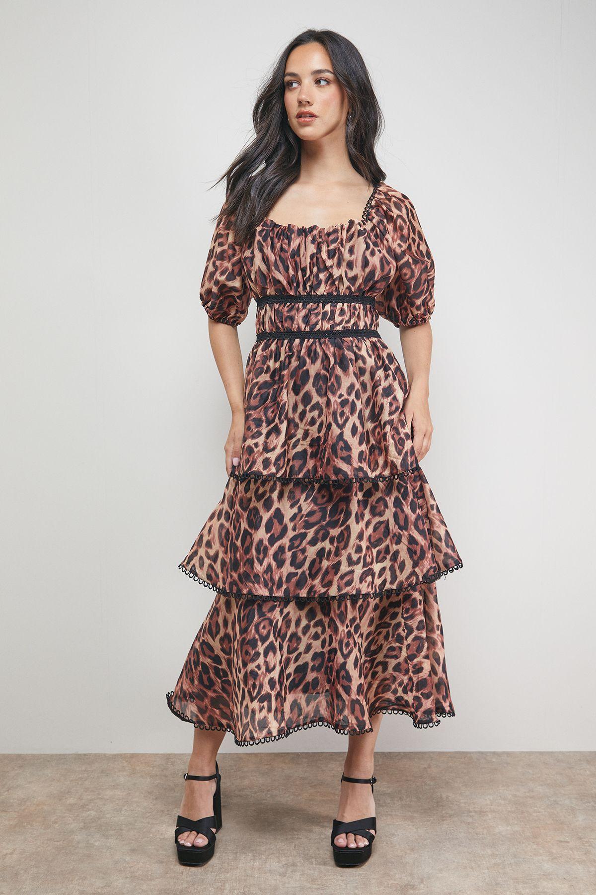 Puff Sleeve Tiered Midaxi Dress by OASIS