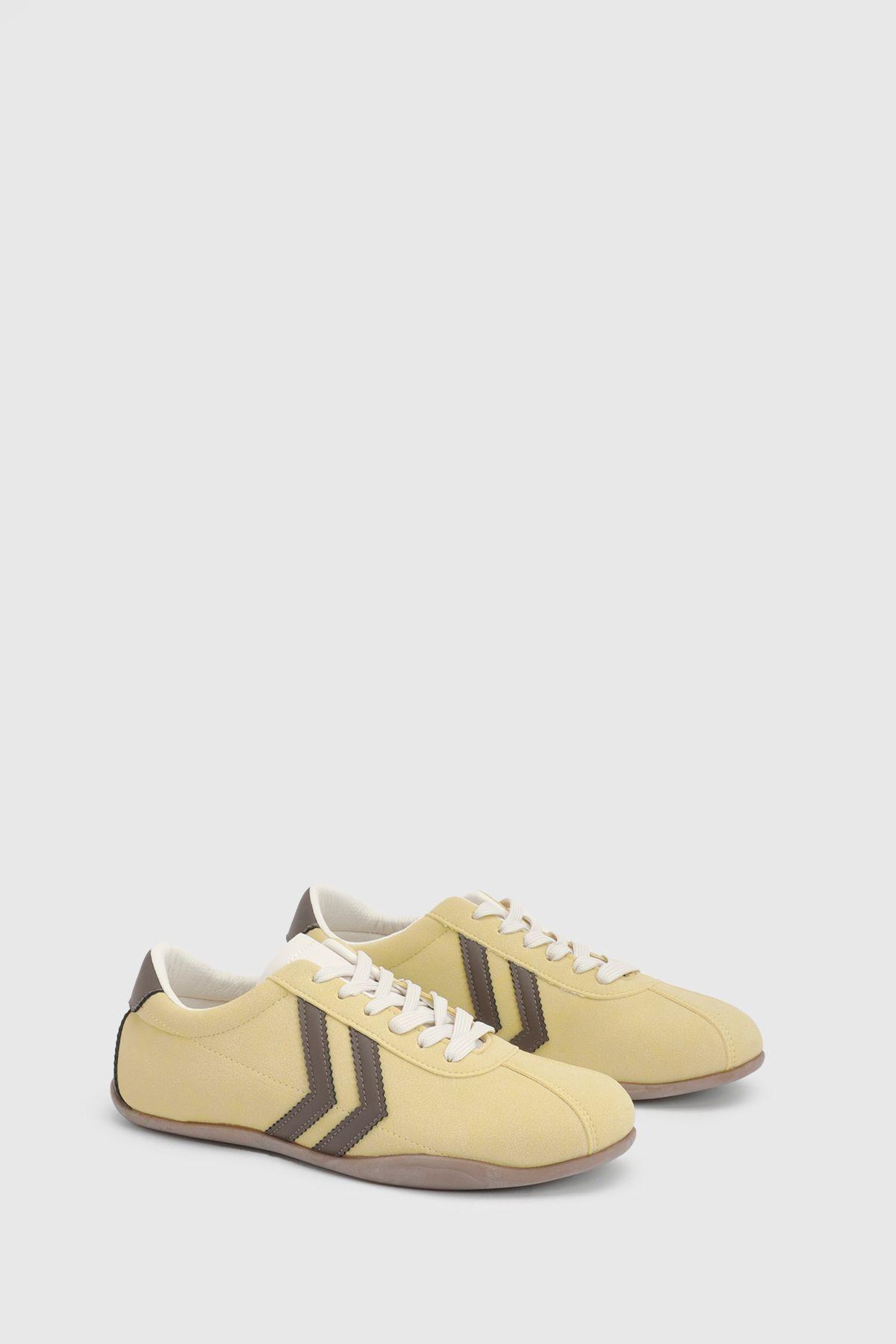 Riley Faux Suede Contrast Lace Up Trainers by OASIS
