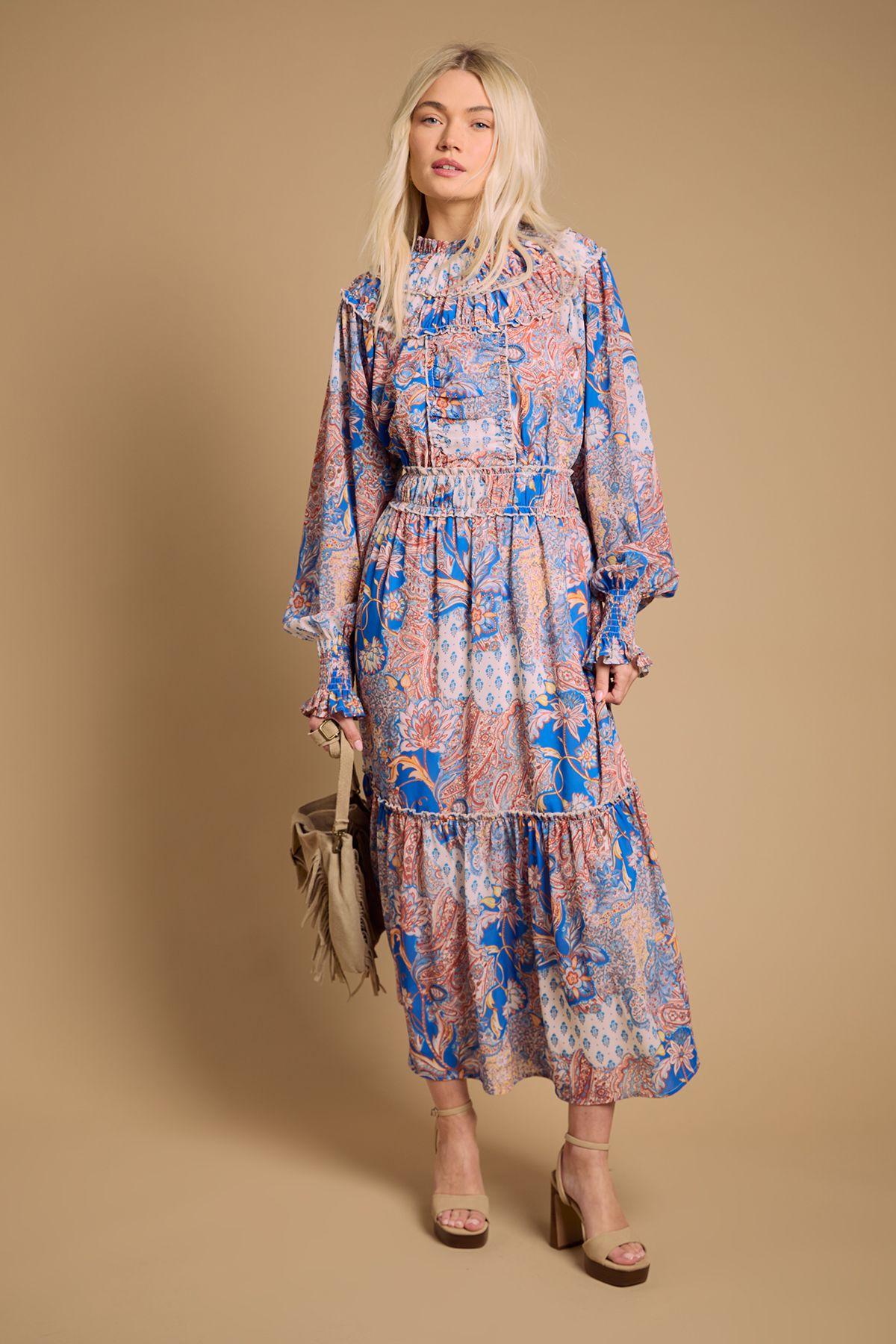 Ruffle Detail Midi Dress by OASIS