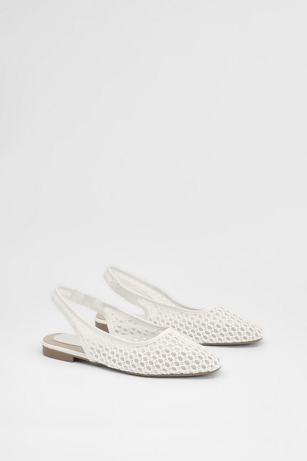 Shauna Faux Leather Lace Slingback Ballet Pumps by OASIS