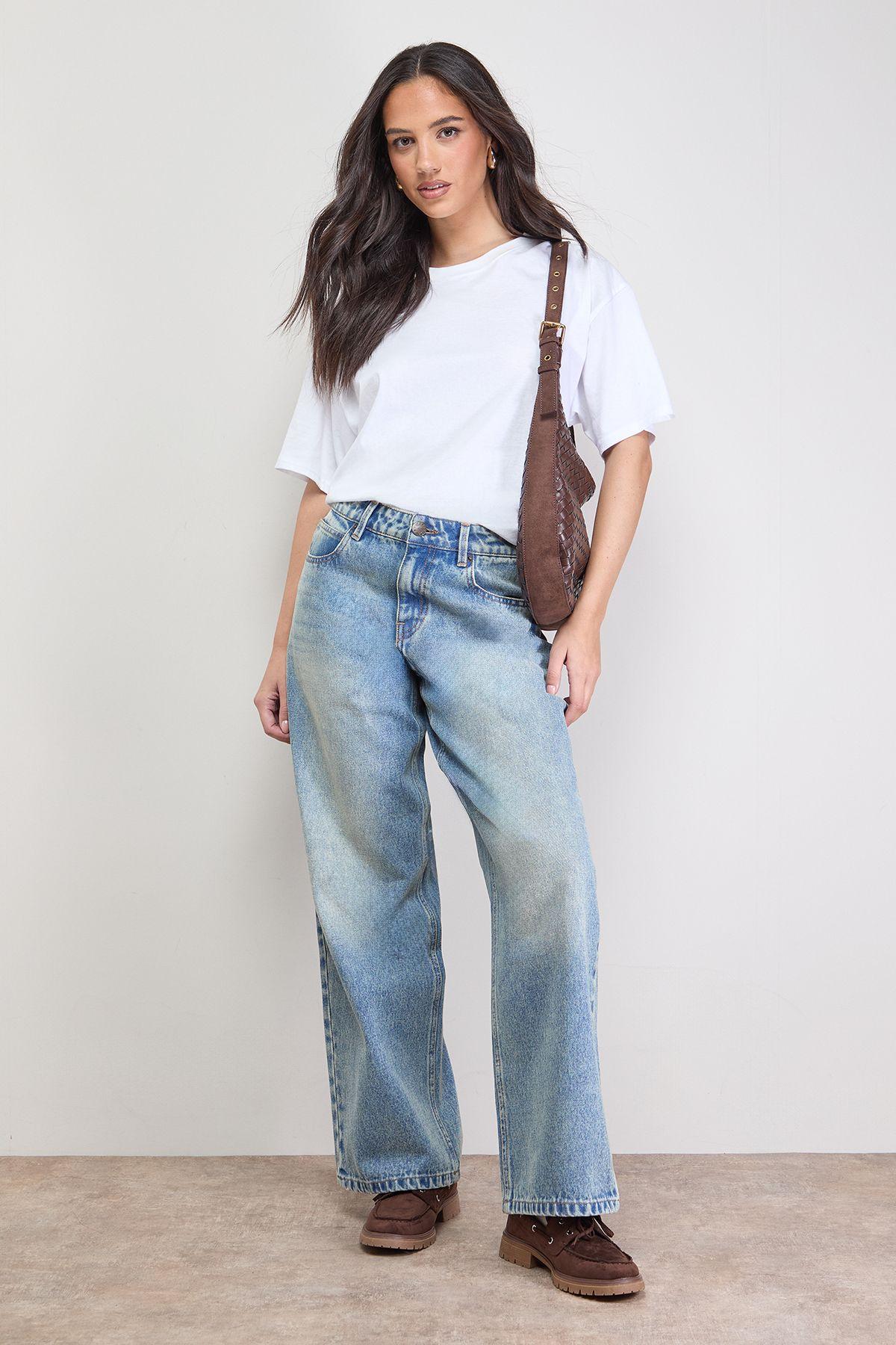 Straight Leg Western Look Jean by OASIS