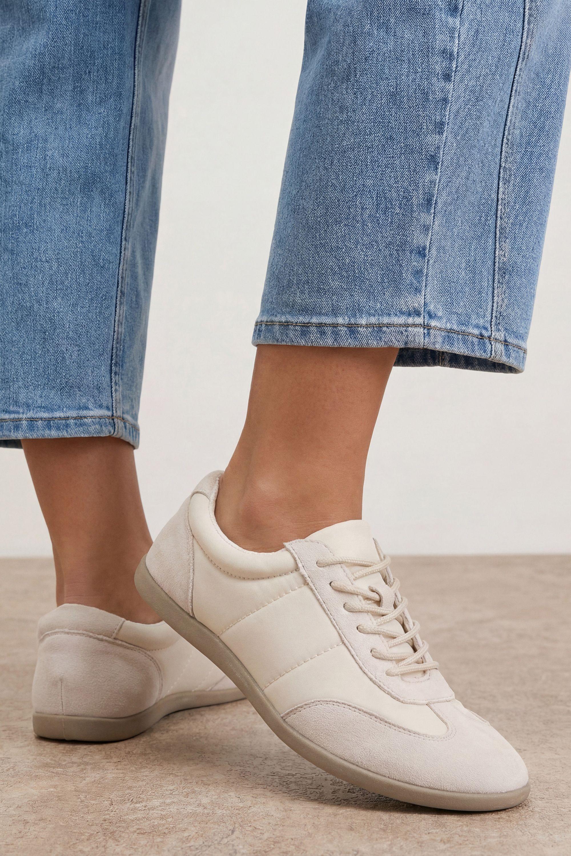 Tracey Faux Suede Flat Lace Up Trainers by OASIS