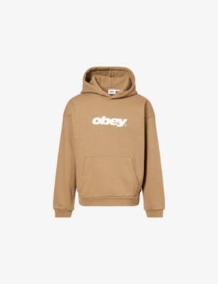 Bounce Brand-Print Cotton-Blend Hoodie by OBEY