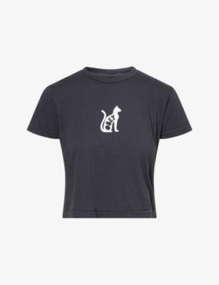 Cat Graphic-Print Cotton-Jersey T-Shirt by OBEY Cat Graphic-Print Cotton-Jersey T-Shirt by OBEY