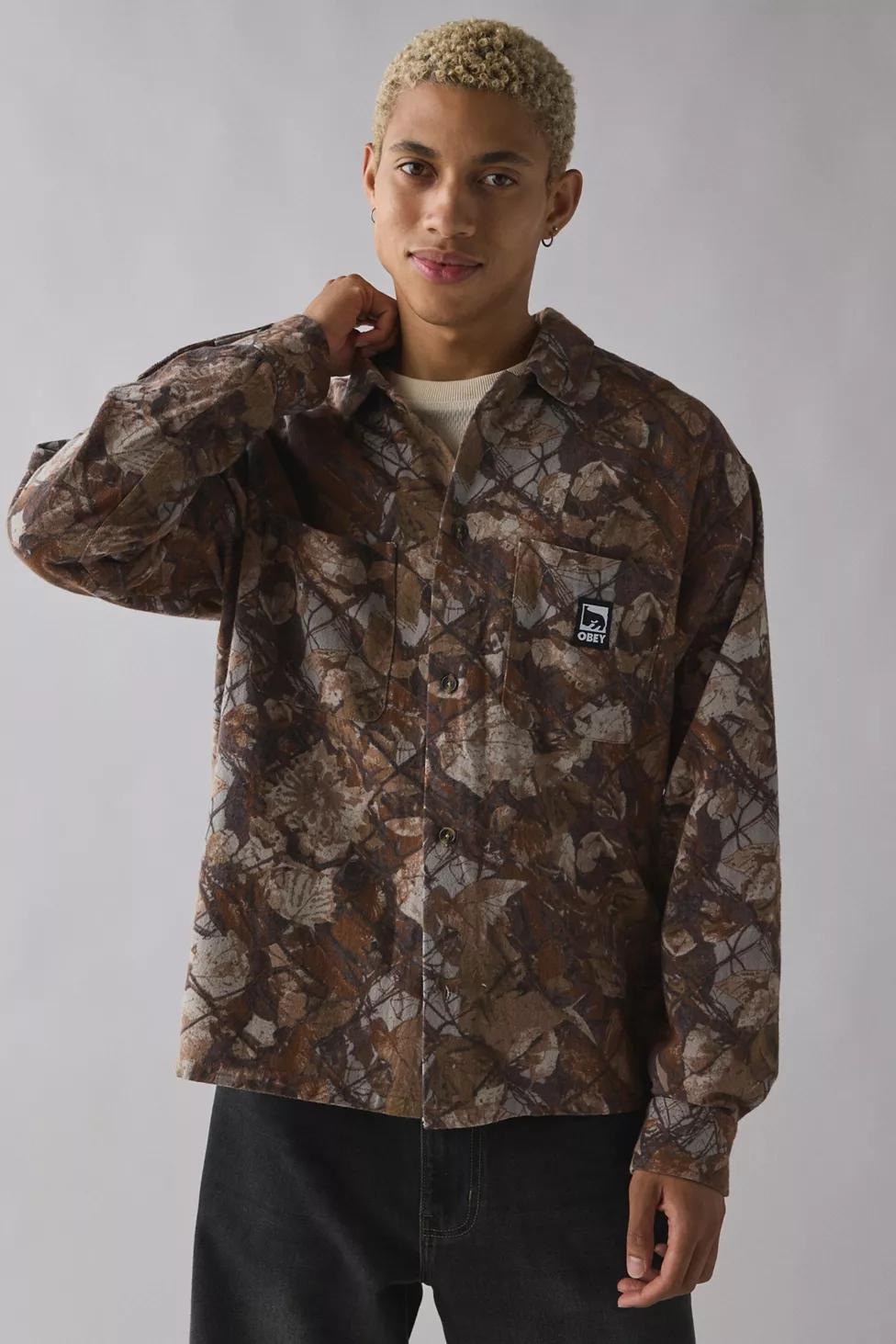 OBEY Fence Camo Woven Long Sleeve Shirt by OBEY