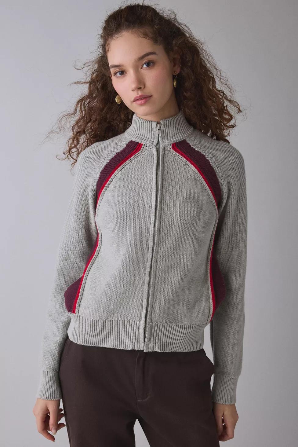 OBEY Lizzie Zip-Front Mock Neck Sweater by OBEY