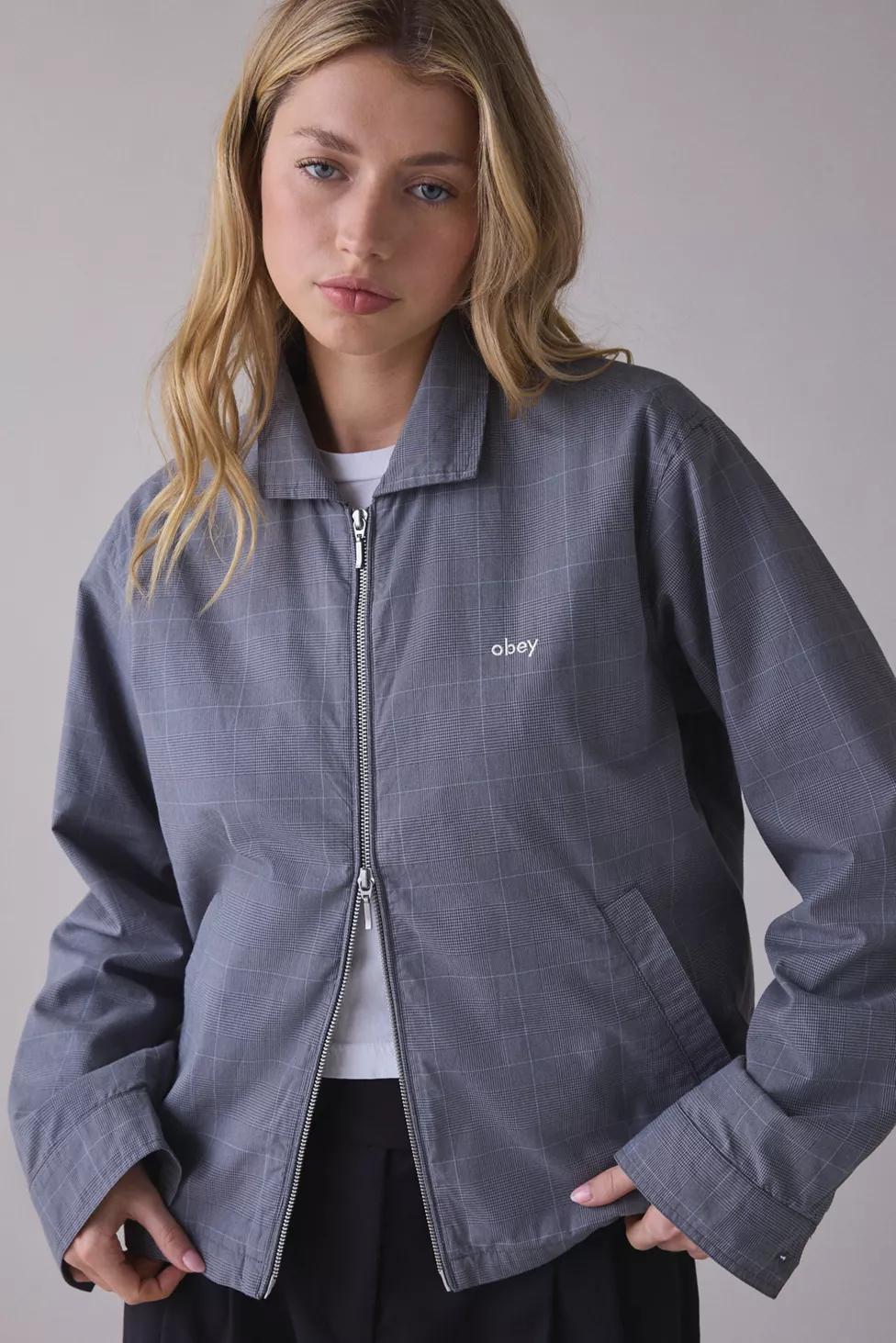 OBEY Olivia Plaid Zip-Front Chore Jacket by OBEY