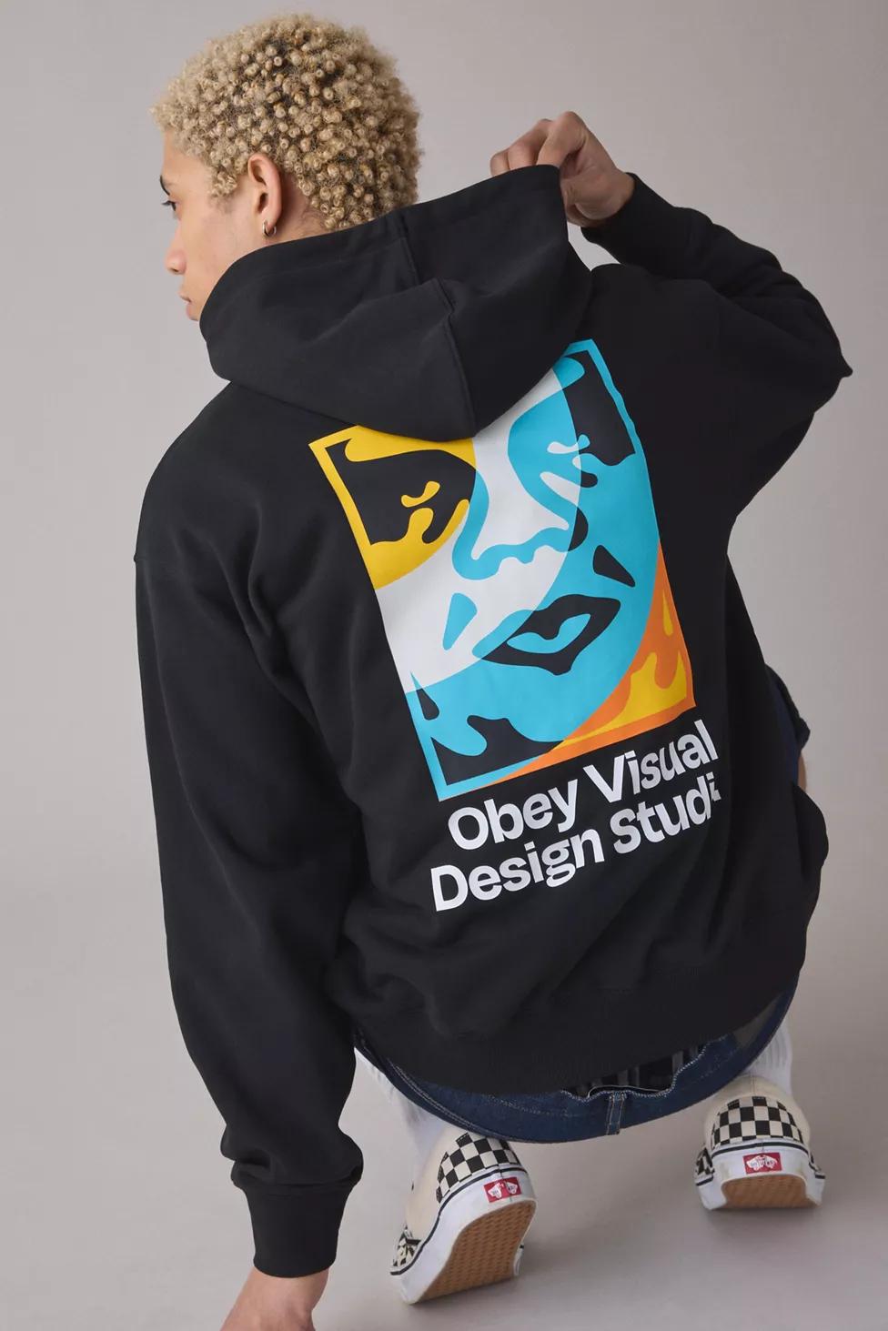 OBEY Visual Industries Graphic Hoodie Sweatshirt by OBEY
