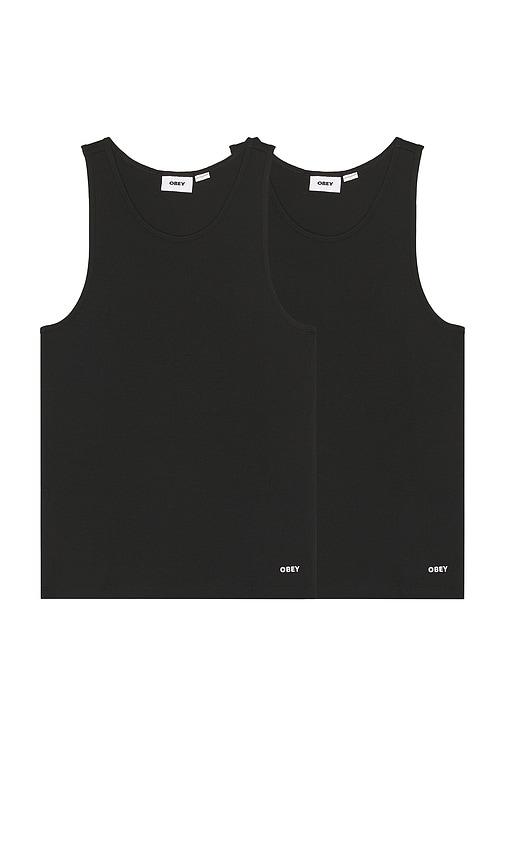 Obey 2 Pack Standard Rib Tank in Black by OBEY