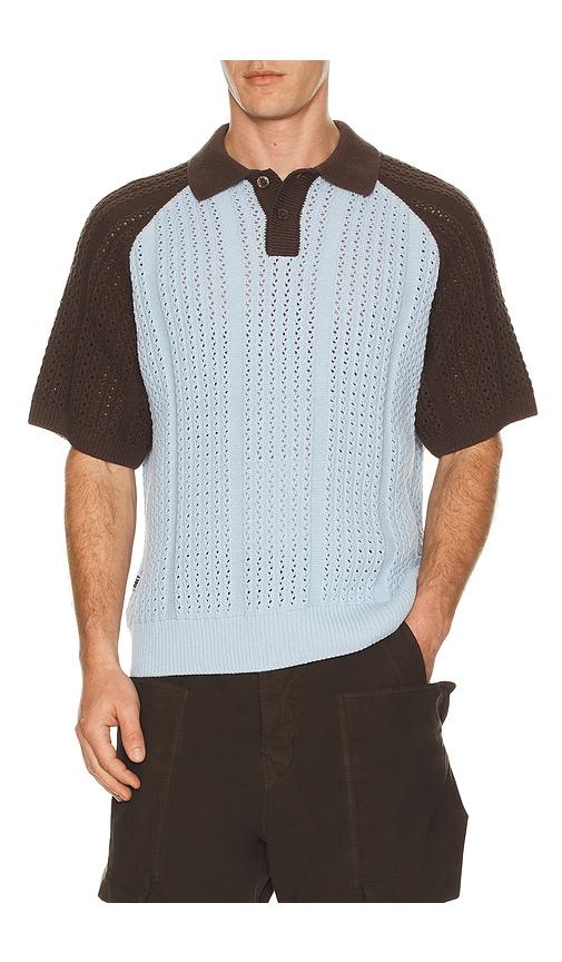 Obey Abel Knitted Polo in Blue,Brown by OBEY