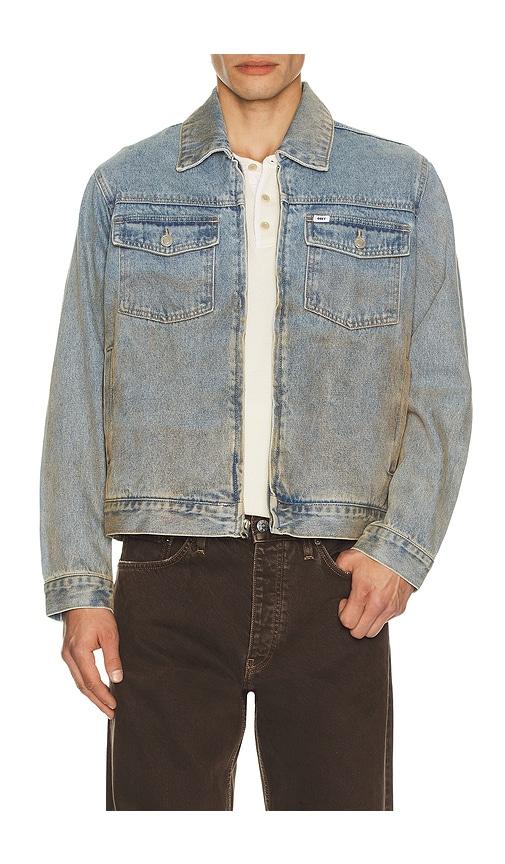 Obey Base Trucker Jacket in Blue by OBEY