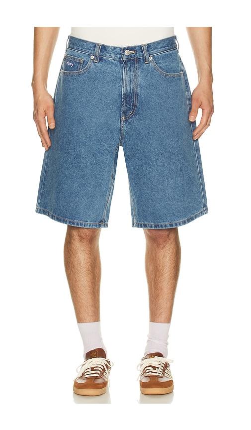 Obey Bigwig Baggy Denim Short in Blue by OBEY