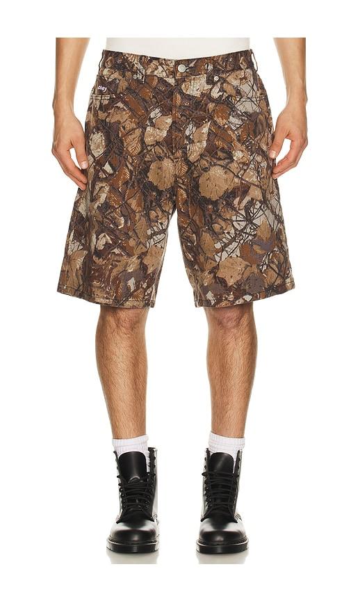 Obey Bigwig Baggy Denim Short in Brown by OBEY