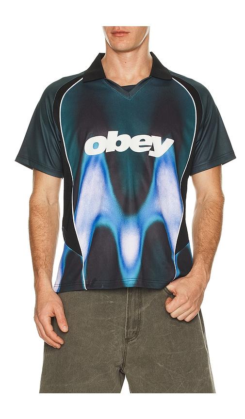 Obey Blurred Soccer Jersey in Blue,Black by OBEY