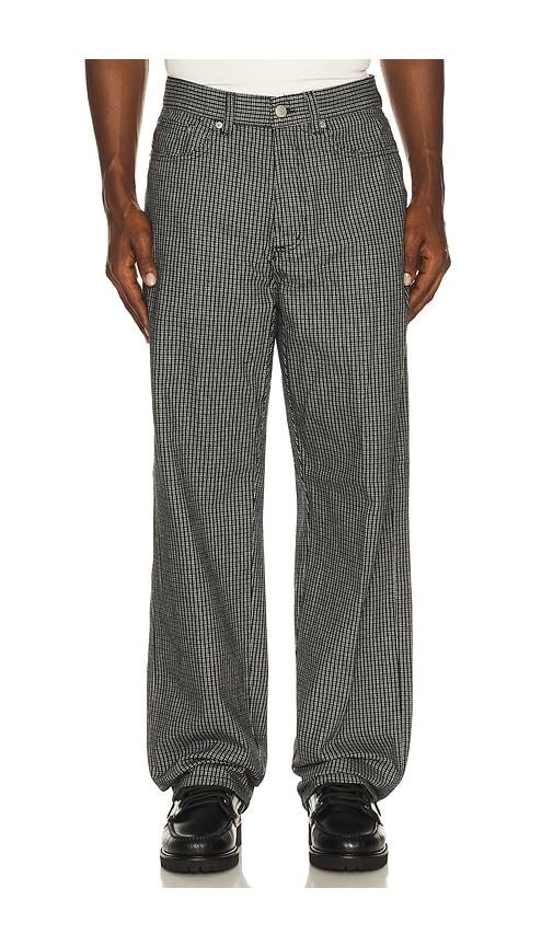 Obey Classic Baggy Plaid Denim Pants in Black by OBEY