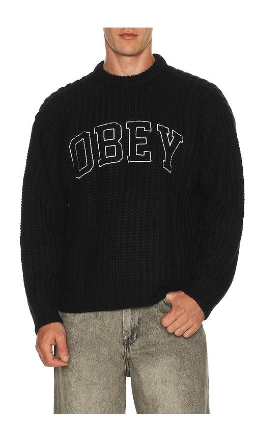 Obey Collegiate Sweater in Black by OBEY