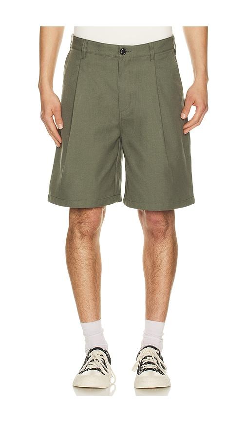 Obey Dean Pleated Short in Green by OBEY