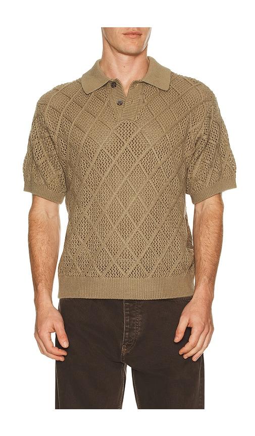 Obey Eryk Knitted Polo in Brown by OBEY