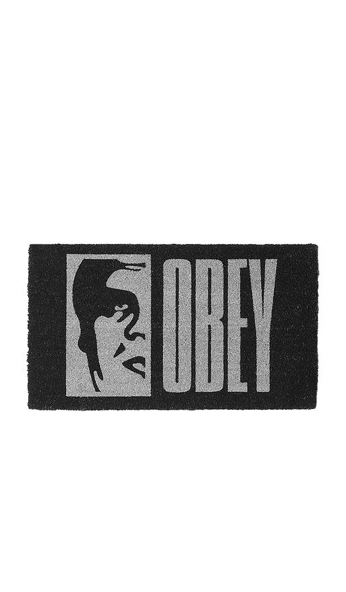 Obey Half Icon Floor Mat in Black by OBEY