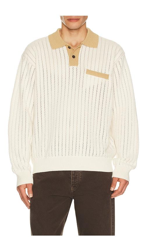 Obey Jasper Polo Sweater in Cream by OBEY