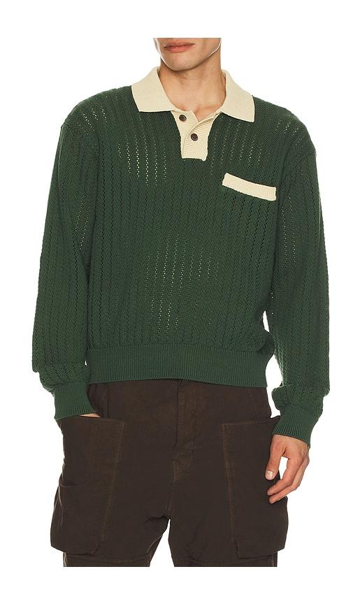 Obey Jasper Polo Sweater in Green by OBEY