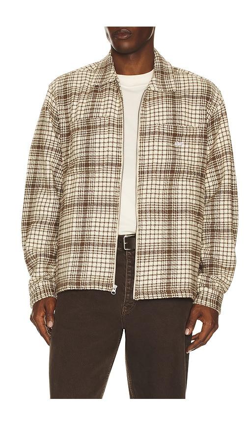 Obey Parker Zip Shirt Jacket in Brown by OBEY
