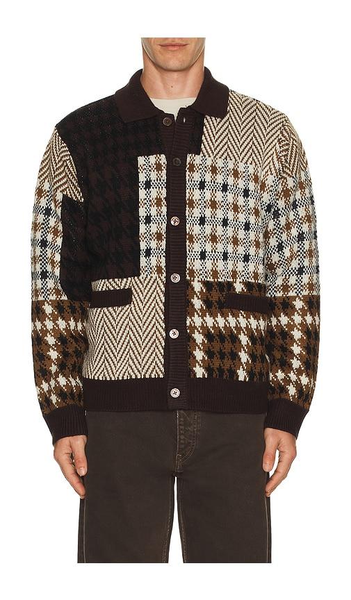 Obey Patchwork Cardigan in Brown by OBEY