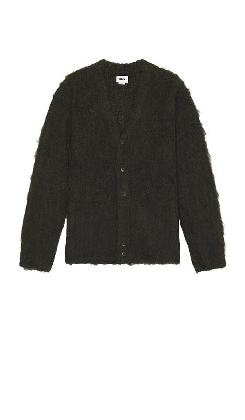 Obey Patron Cardigan in Dark Green by OBEY