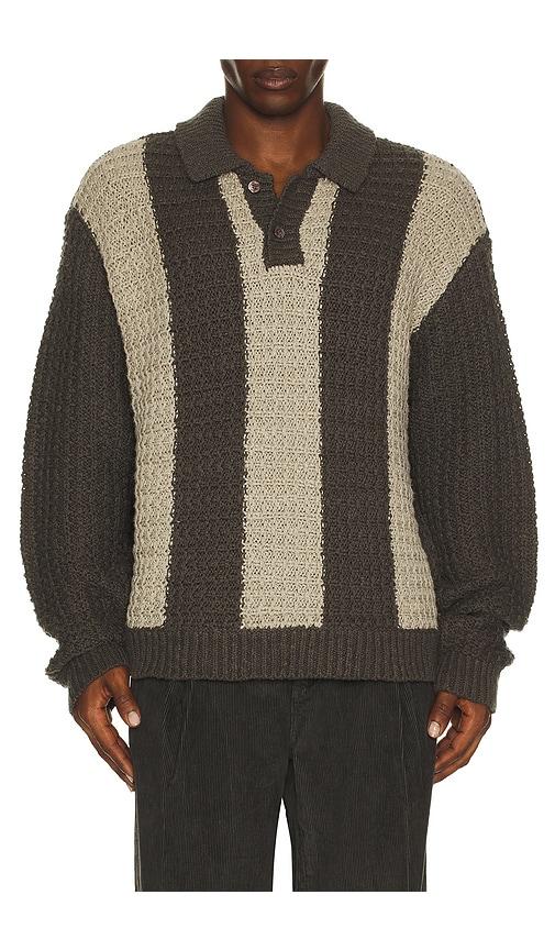 Obey Textured Rugby Polo in Black by OBEY