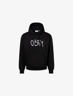 Scribble Brand-Embroidery Cotton-Blend Hoodie by OBEY