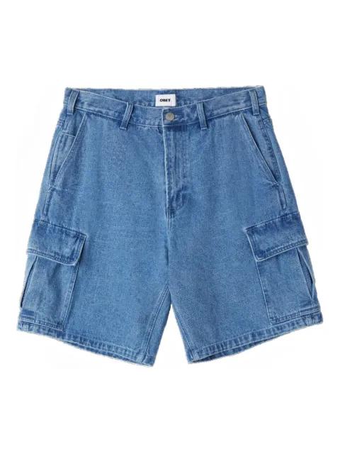 button-fastening cargo-shorts by OBEY