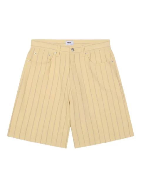 pinstripe cotton shorts by OBEY