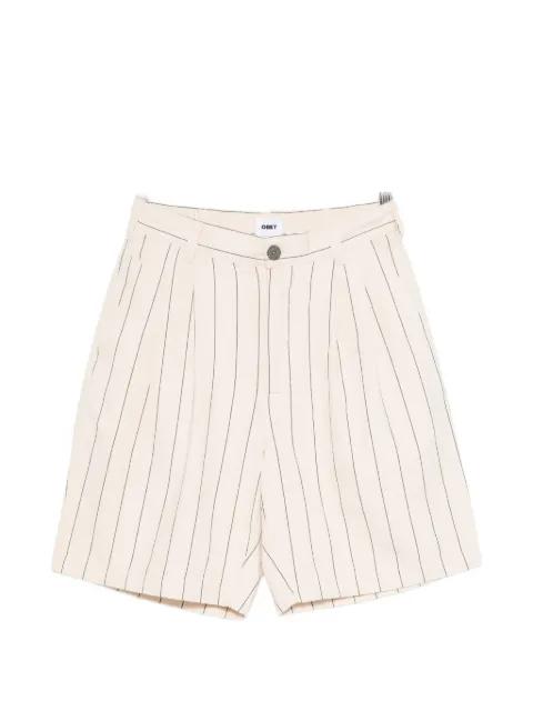 pinstripe-pattern pleated shorts by OBEY