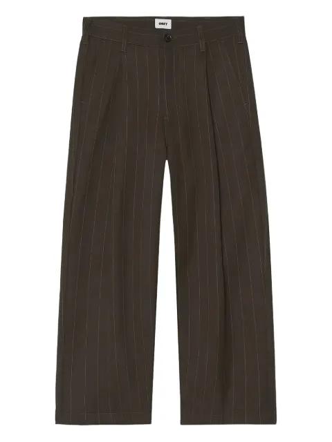 pinstripe pleated tailored trousers by OBEY