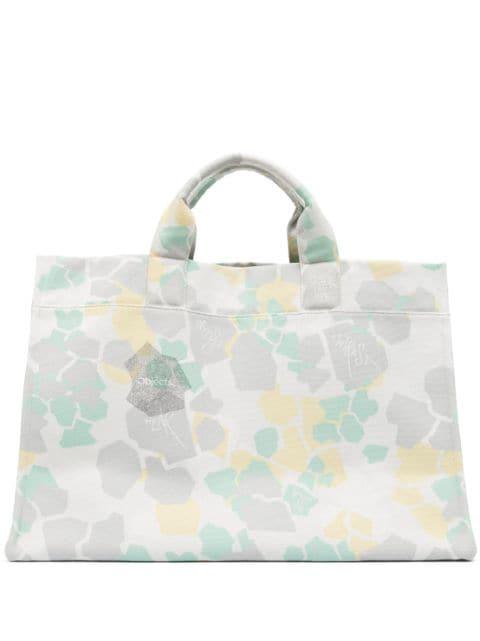 abstract-print cotton tote bag by OBJECTS IV LIFE